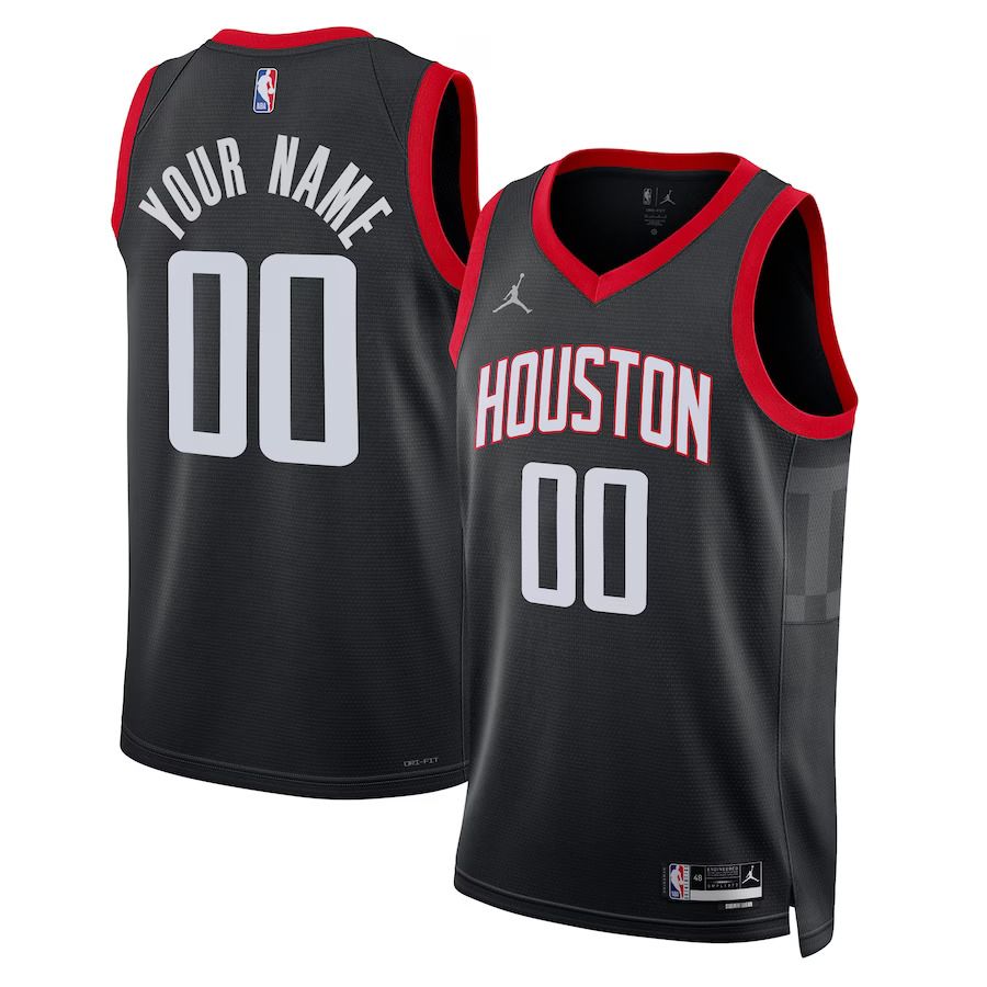 Men Houston Rockets Jordan Brand Black 2022-23 Swingman Custom NBA Jersey->houston rockets->NBA Jersey